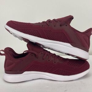 APL TechLoom Tracer Knit Running Sneakers Men’s 8.5 Burgundy White NWOT $230